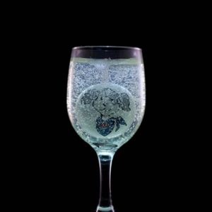 Wine Glass with Clear Gel and Willy Caricature Logo